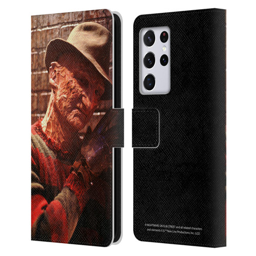 A Nightmare On Elm Street 3 Dream Warriors Graphics Freddy 3 Leather Book Wallet Case Cover For Samsung Galaxy S21 Ultra 5G