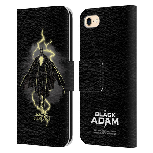 Black Adam Graphics Lightning Leather Book Wallet Case Cover For Apple iPhone 7 / 8 / SE 2020 & 2022