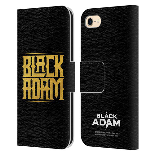 Black Adam Graphics Logotype Leather Book Wallet Case Cover For Apple iPhone 7 / 8 / SE 2020 & 2022