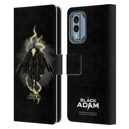 Black Adam Graphics Lightning Leather Book Wallet Case Cover For Nokia X30