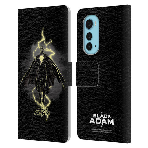 Black Adam Graphics Lightning Leather Book Wallet Case Cover For Motorola Edge (2022)
