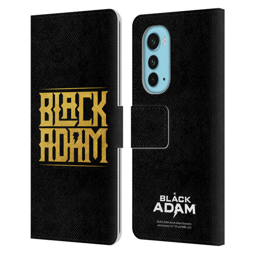 Black Adam Graphics Logotype Leather Book Wallet Case Cover For Motorola Edge (2022)