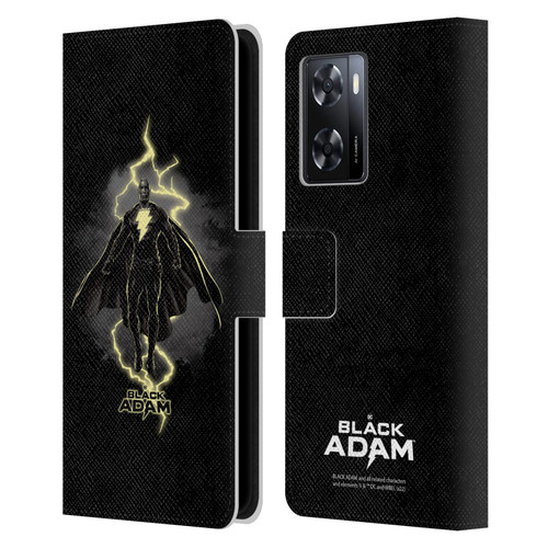 Black Adam Graphics Lightning Leather Book Wallet Case Cover For OPPO A57s