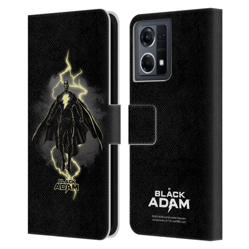 Black Adam Graphics Lightning Leather Book Wallet Case Cover For OPPO Reno8 4G