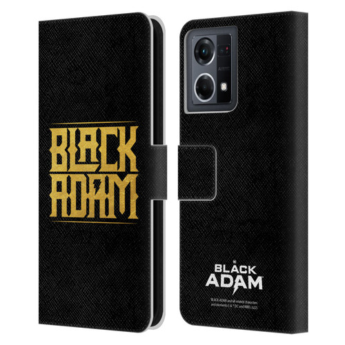 Black Adam Graphics Logotype Leather Book Wallet Case Cover For OPPO Reno8 4G