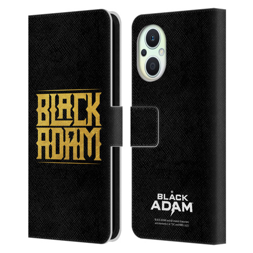 Black Adam Graphics Logotype Leather Book Wallet Case Cover For OPPO Reno8 Lite