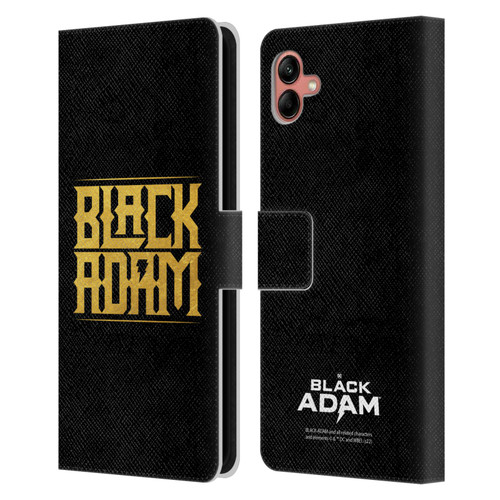 Black Adam Graphics Logotype Leather Book Wallet Case Cover For Samsung Galaxy A04 (2022)
