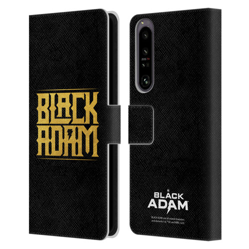 Black Adam Graphics Logotype Leather Book Wallet Case Cover For Sony Xperia 1 IV