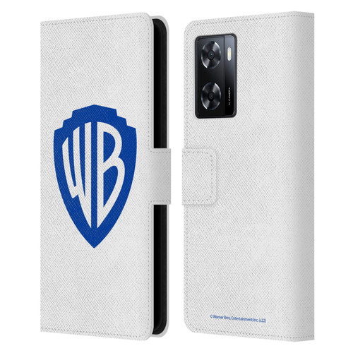 Warner Bros. Shield Logo White Leather Book Wallet Case Cover For OPPO A57s