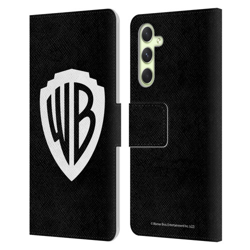 Warner Bros. Shield Logo Black Leather Book Wallet Case Cover For Samsung Galaxy A54 5G