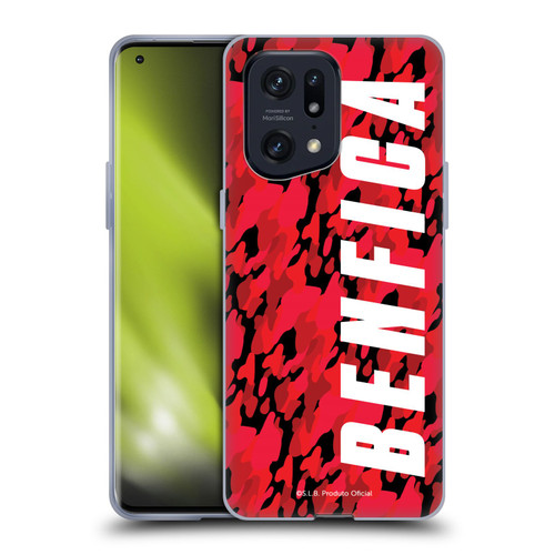 S.L. Benfica 2021/22 Crest Camouflage Soft Gel Case for OPPO Find X5 Pro