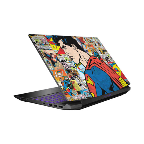 Superman DC Comics Logos And Comic Book Character Collage Vinyl Sticker Skin Decal Cover for HP Pavilion 15.6" 15-dk0047TX