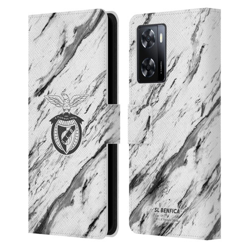 S.L. Benfica 2021/22 Crest Marble Leather Book Wallet Case Cover For OPPO A57s