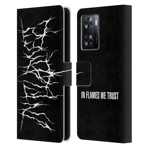 In Flames Metal Grunge Metal Logo Leather Book Wallet Case Cover For OPPO A57s