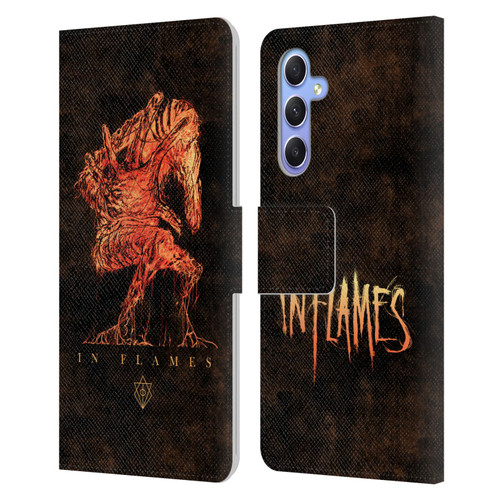 In Flames Metal Grunge Creature Leather Book Wallet Case Cover For Samsung Galaxy A34 5G