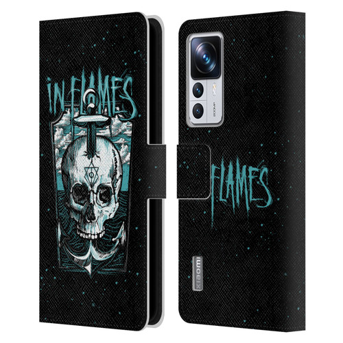 In Flames Metal Grunge Anchor Skull Leather Book Wallet Case Cover For Xiaomi 12T Pro