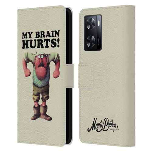 Monty Python Key Art My Brain Hurts Leather Book Wallet Case Cover For OPPO A57s