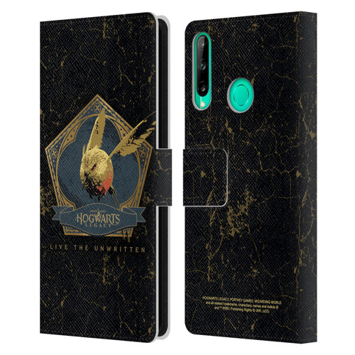 Hogwarts Legacy Graphics Golden Snidget Leather Book Wallet Case Cover For Huawei P40 lite E