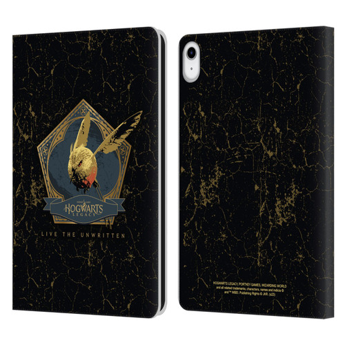 Hogwarts Legacy Graphics Golden Snidget Leather Book Wallet Case Cover For Apple iPad 10.9 (2022)