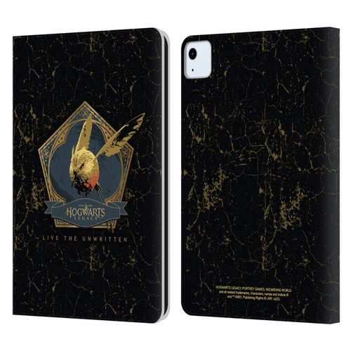 Hogwarts Legacy Graphics Golden Snidget Leather Book Wallet Case Cover For Apple iPad Air 2020 / 2022