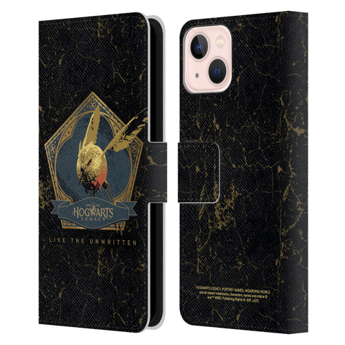 Hogwarts Legacy Graphics Golden Snidget Leather Book Wallet Case Cover For Apple iPhone 13