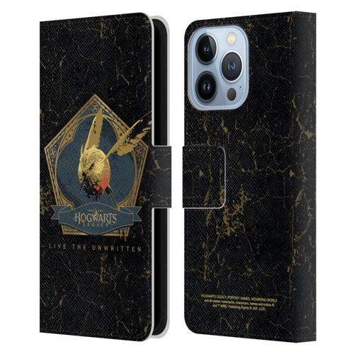 Hogwarts Legacy Graphics Golden Snidget Leather Book Wallet Case Cover For Apple iPhone 13 Pro