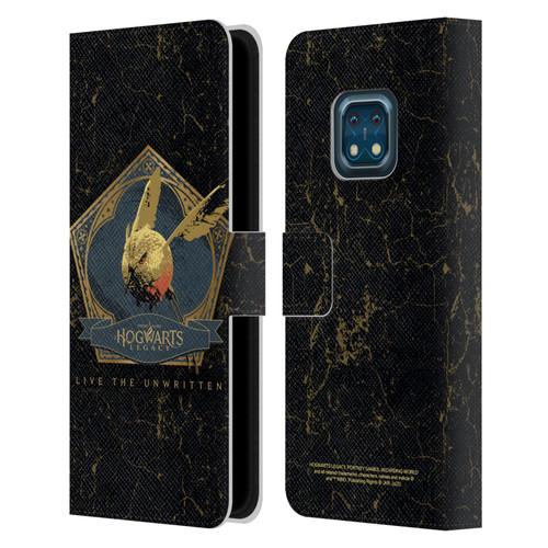 Hogwarts Legacy Graphics Golden Snidget Leather Book Wallet Case Cover For Nokia XR20