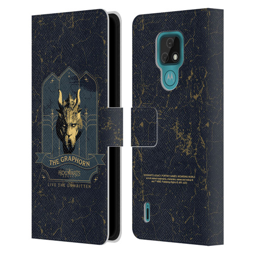 Hogwarts Legacy Graphics The Graphorn Leather Book Wallet Case Cover For Motorola Moto E7