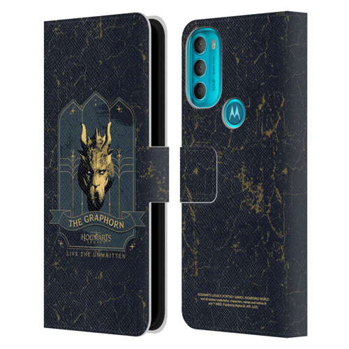 Hogwarts Legacy Graphics The Graphorn Leather Book Wallet Case Cover For Motorola Moto G71 5G
