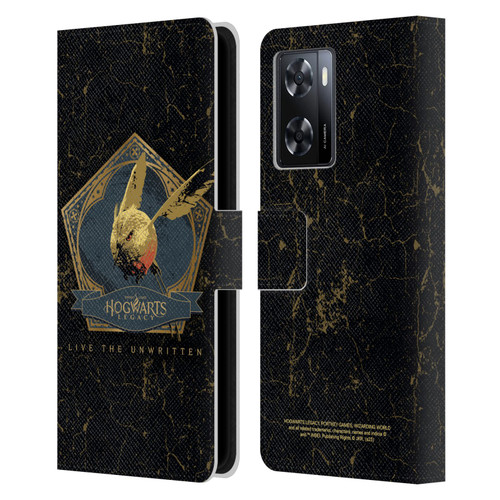 Hogwarts Legacy Graphics Golden Snidget Leather Book Wallet Case Cover For OPPO A57s