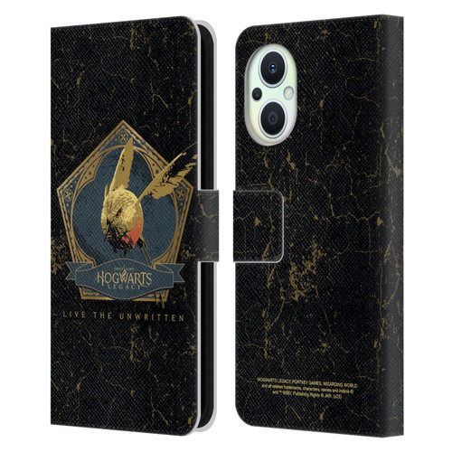 Hogwarts Legacy Graphics Golden Snidget Leather Book Wallet Case Cover For OPPO Reno8 Lite