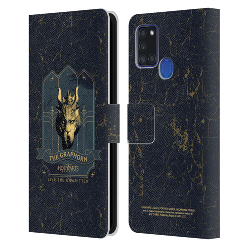 Hogwarts Legacy Graphics The Graphorn Leather Book Wallet Case Cover For Samsung Galaxy A21s (2020)