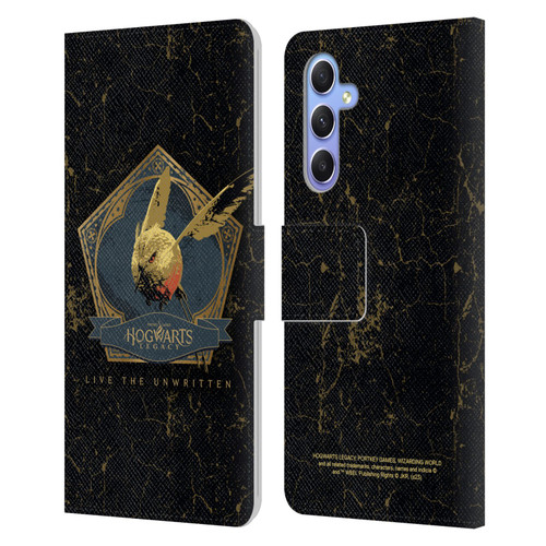 Hogwarts Legacy Graphics Golden Snidget Leather Book Wallet Case Cover For Samsung Galaxy A34 5G