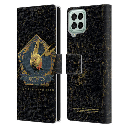 Hogwarts Legacy Graphics Golden Snidget Leather Book Wallet Case Cover For Samsung Galaxy M33 (2022)