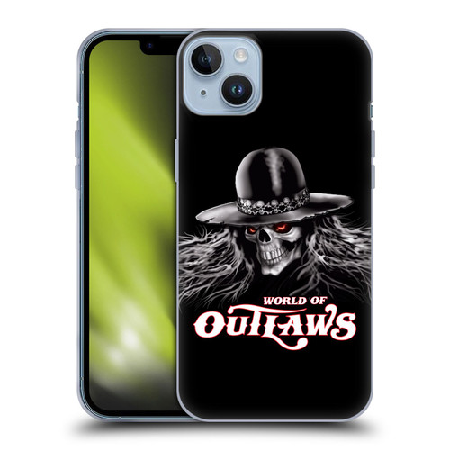 World of Outlaws Skull Rock Graphics Logo Soft Gel Case for Apple iPhone 14 Plus