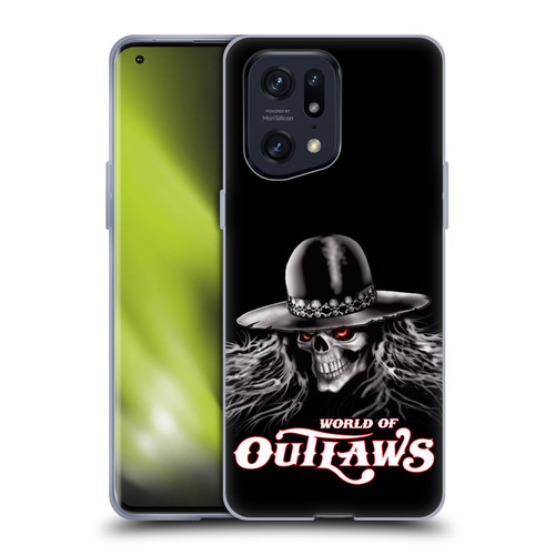 World of Outlaws Skull Rock Graphics Logo Soft Gel Case for OPPO Find X5 Pro