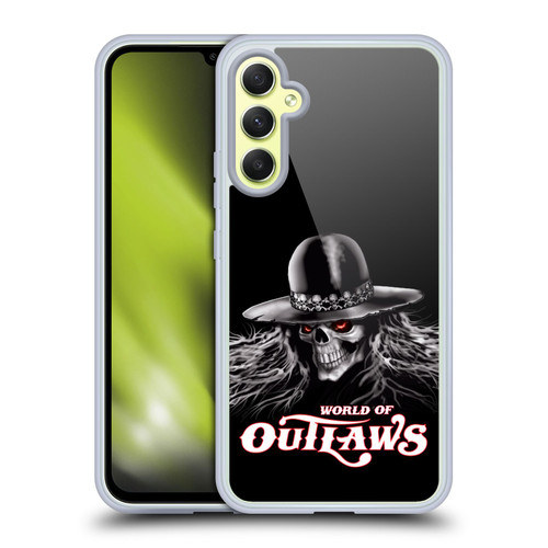 World of Outlaws Skull Rock Graphics Logo Soft Gel Case for Samsung Galaxy A34 5G