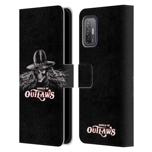 World of Outlaws Skull Rock Graphics Logo Leather Book Wallet Case Cover For HTC Desire 21 Pro 5G