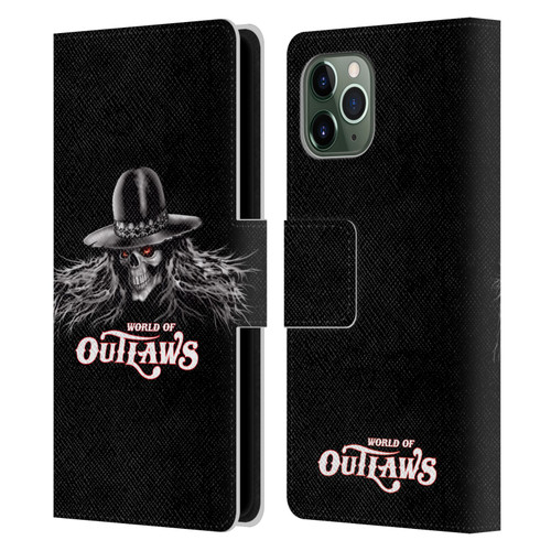 World of Outlaws Skull Rock Graphics Logo Leather Book Wallet Case Cover For Apple iPhone 11 Pro