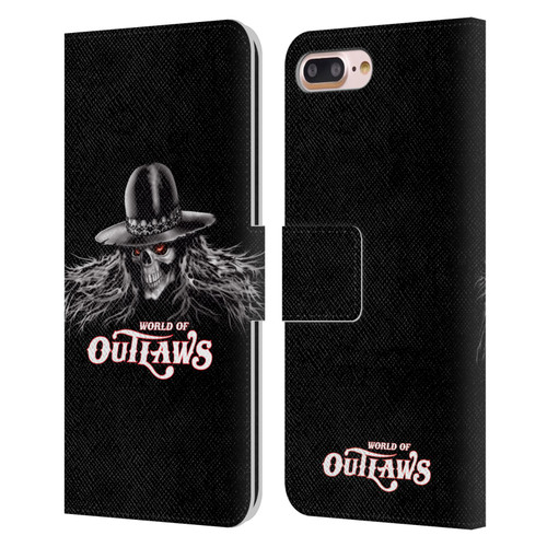 World of Outlaws Skull Rock Graphics Logo Leather Book Wallet Case Cover For Apple iPhone 7 Plus / iPhone 8 Plus