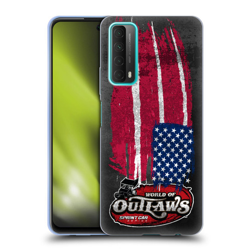 World of Outlaws Western Graphics US Flag Distressed Soft Gel Case for Huawei P Smart (2021)