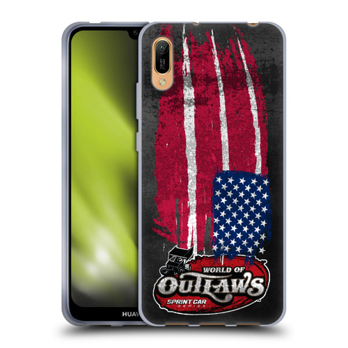 World of Outlaws Western Graphics US Flag Distressed Soft Gel Case for Huawei Y6 Pro (2019)