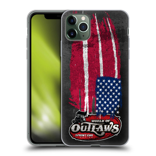 World of Outlaws Western Graphics US Flag Distressed Soft Gel Case for Apple iPhone 11 Pro Max