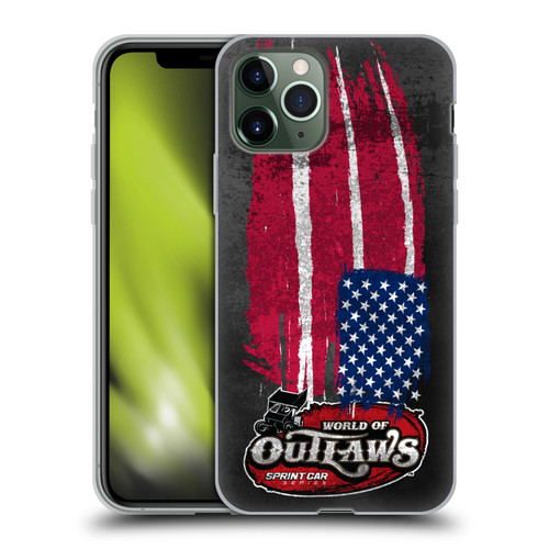 World of Outlaws Western Graphics US Flag Distressed Soft Gel Case for Apple iPhone 11 Pro