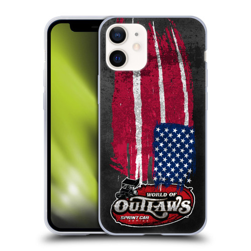 World of Outlaws Western Graphics US Flag Distressed Soft Gel Case for Apple iPhone 12 Mini