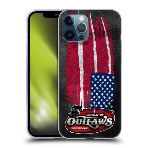 World of Outlaws Western Graphics US Flag Distressed Soft Gel Case for Apple iPhone 12 Pro Max