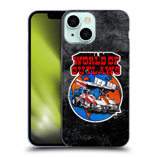 World of Outlaws Western Graphics Distressed Sprint Car Logo Soft Gel Case for Apple iPhone 13 Mini