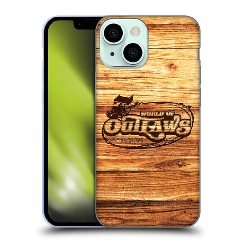 World of Outlaws Western Graphics Wood Logo Soft Gel Case for Apple iPhone 13 Mini