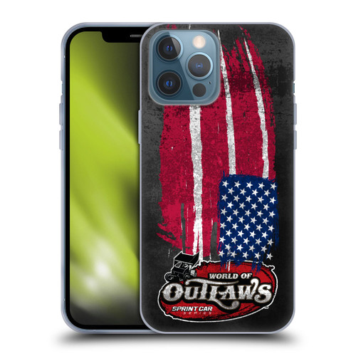 World of Outlaws Western Graphics US Flag Distressed Soft Gel Case for Apple iPhone 13 Pro Max