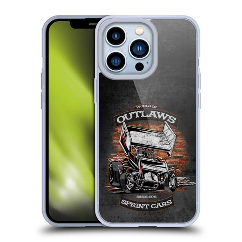 World of Outlaws Western Graphics Brickyard Sprint Car Soft Gel Case for Apple iPhone 13 Pro